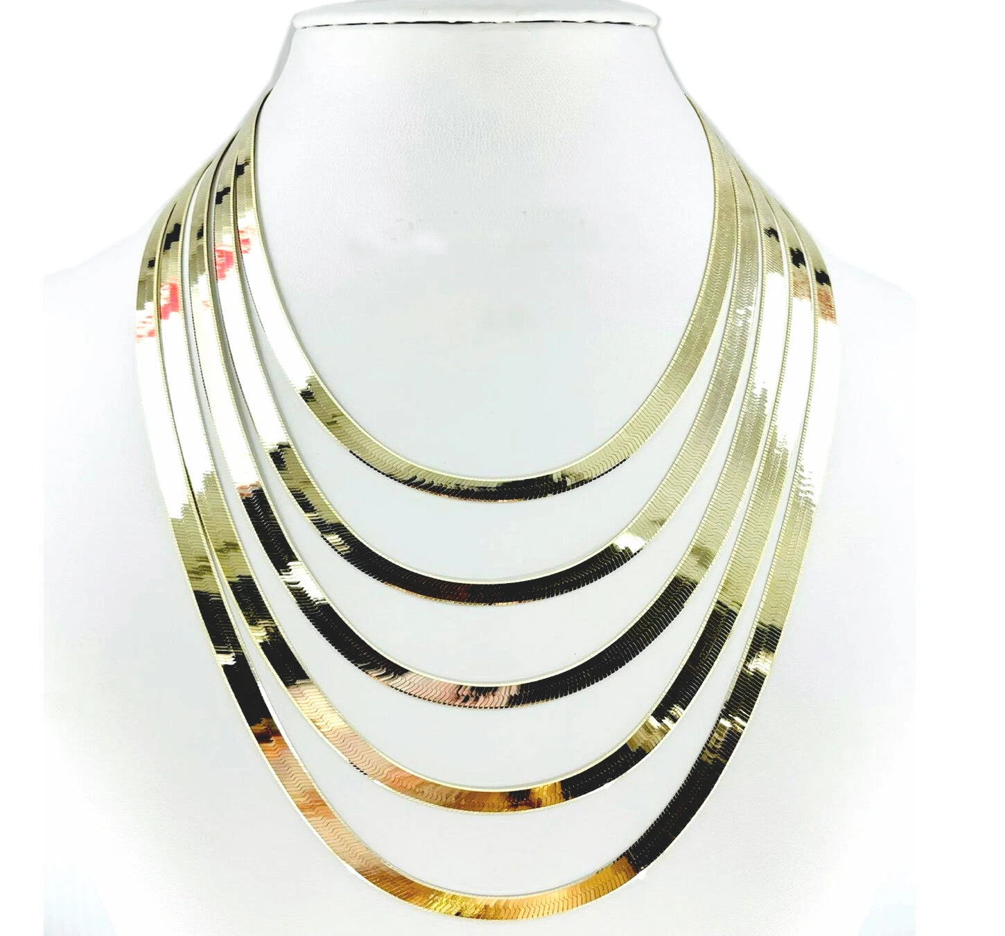 14K Gold Herringbone Chain
